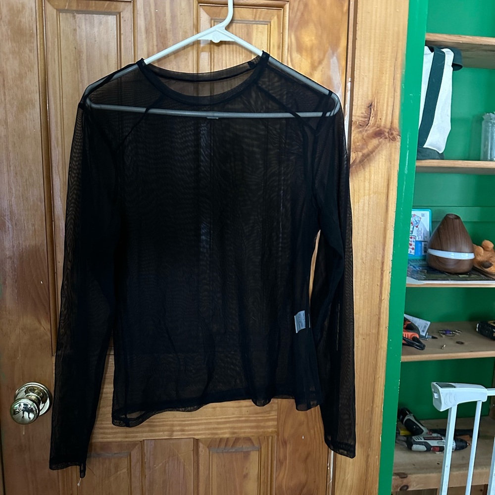 Elegant Black Sheer Women's Top